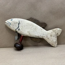 ANTIQUE UNKNOWN FISHING SPEARING DECOY FOLK ART PRIMITIVE WEATHERVANE WOOD