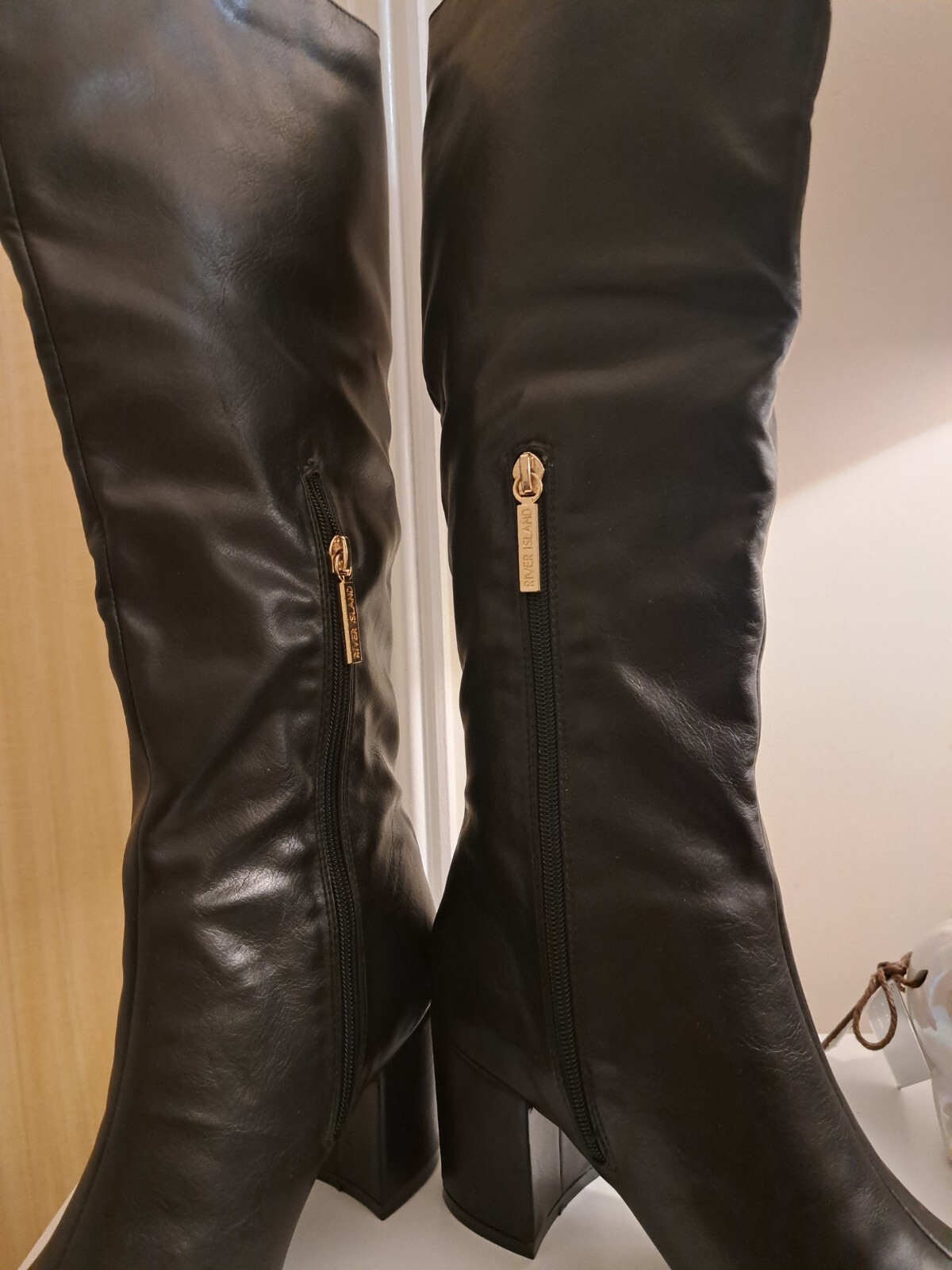 River Island Women's Knee High Boots Black Brand New (UK5 EU 38) eBay