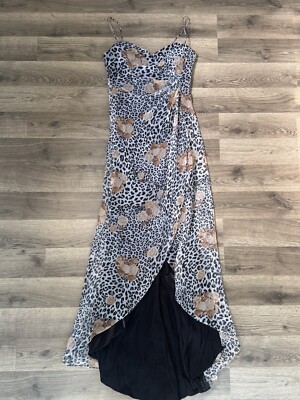 Vintage 90s Morgan & Co. - Sweetheart Maxi Dress - Leopard Animal Print size 3/4