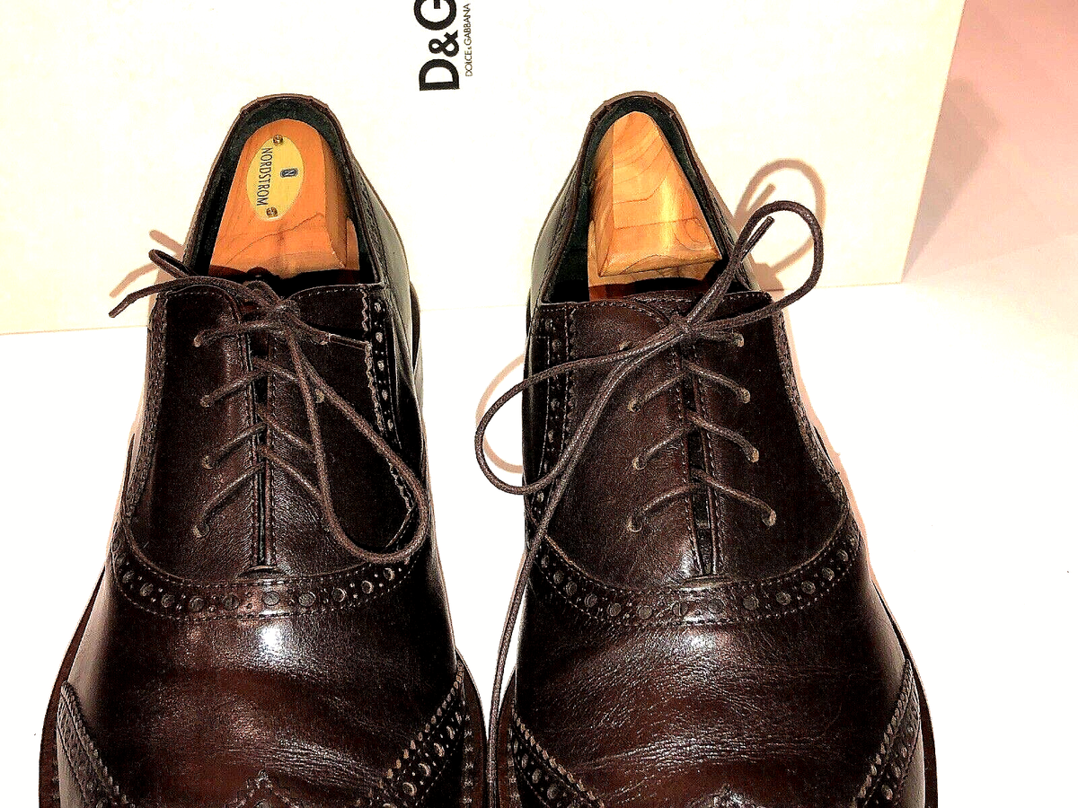 D&G Brown Leather Oxfords Sleek Design Polished Finish Dolce & Gabbana Dress Shoes for Men Sale | Up To 70% Off  main image 3