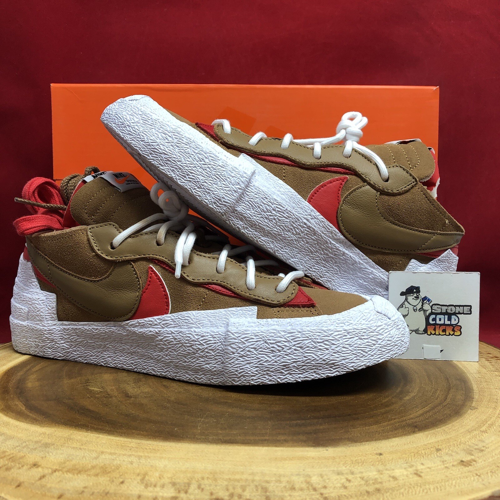 OFF WHITE X NIKE Nike Blazer Low x Sacai British Tan DD1877 200 taglia 10 Presto Dunk Low Offwhite