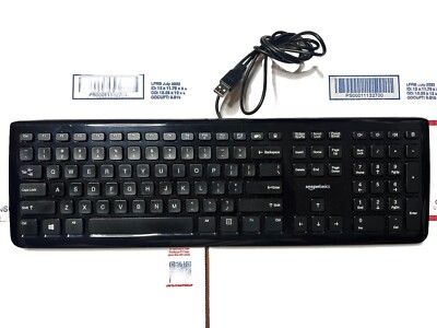 Amazon Basics Wired USB Keyboard for Windows PC & More - Black (KU-0833)