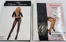 Sophia Silky Smooth Super Sheer Black Pantyhose Queen 5'3" to 5'10" 90-250 Lbs