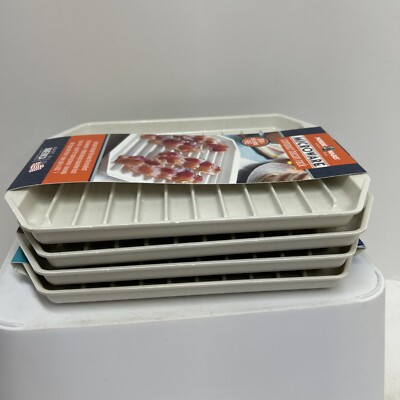 LOT OF 4 - Nordic Ware 8 in.   W X 9-3/4 in.   L Bacon Rack White