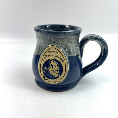 Deneen Pottery ''Another Broken Egg Cafe'' Blue Coffee Mug Cup Southlake Tx 2016