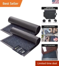 Welcome 2-Pack Ribbed Polyester Doormats - Stylish Indoor Outdoor Solution