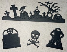 20  GRAVEYARD   cardstock paper die cut embellishments HALLOWEEN