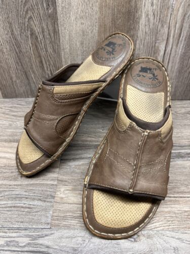 Margaritaville Soles Of The Tropics Mens Size 9 St Martin Brown Slide On Sandals