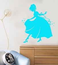 Vinyl Wall Decal Cinderella Princess Fairy Tale Story Nursery Stickers 1089ig 