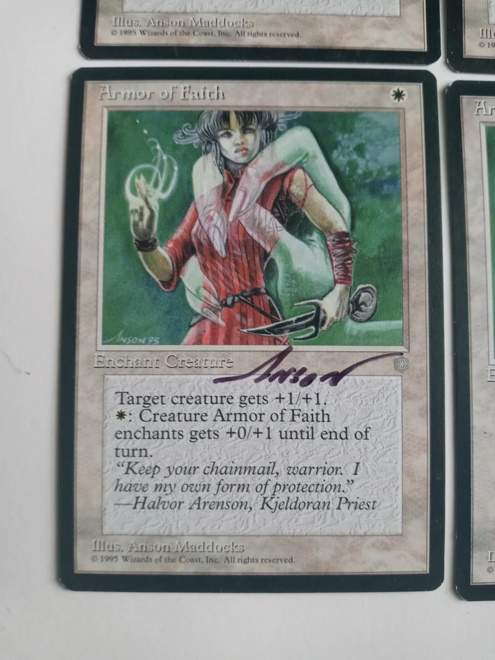 Armor of Faith x1 Ice Age Ed Signed  by Anson Maddocks  MTG - Image 2 of 2