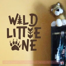 Boy Nursery Decor Animal Print Wild Little One Vinyl Art Woodland Wall Decals