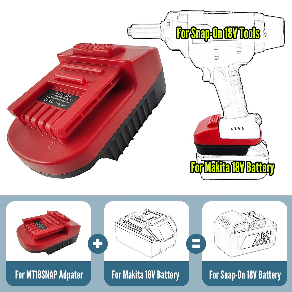 Battery Adapter for Makita 18V Battery Convert to for Snap-on 18V