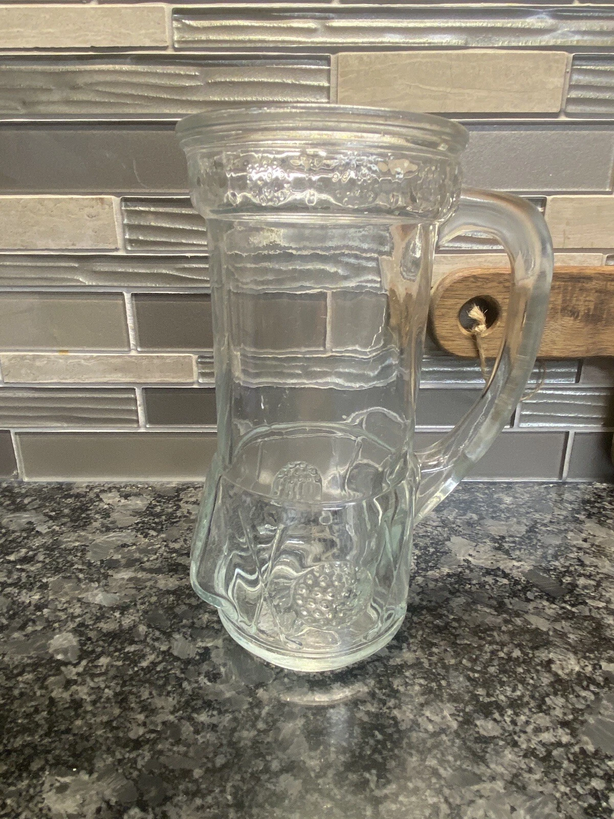 Vintage Anchor Hocking Specialty Clear Glass Golf Bag Mug 16oz Barware EUC