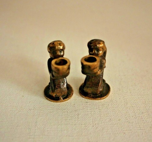 2 Kerzenständer Bronze 96g massiv Engel Dalbeck Kerzenhalter alt vintage 3 - Picture 2 of 6