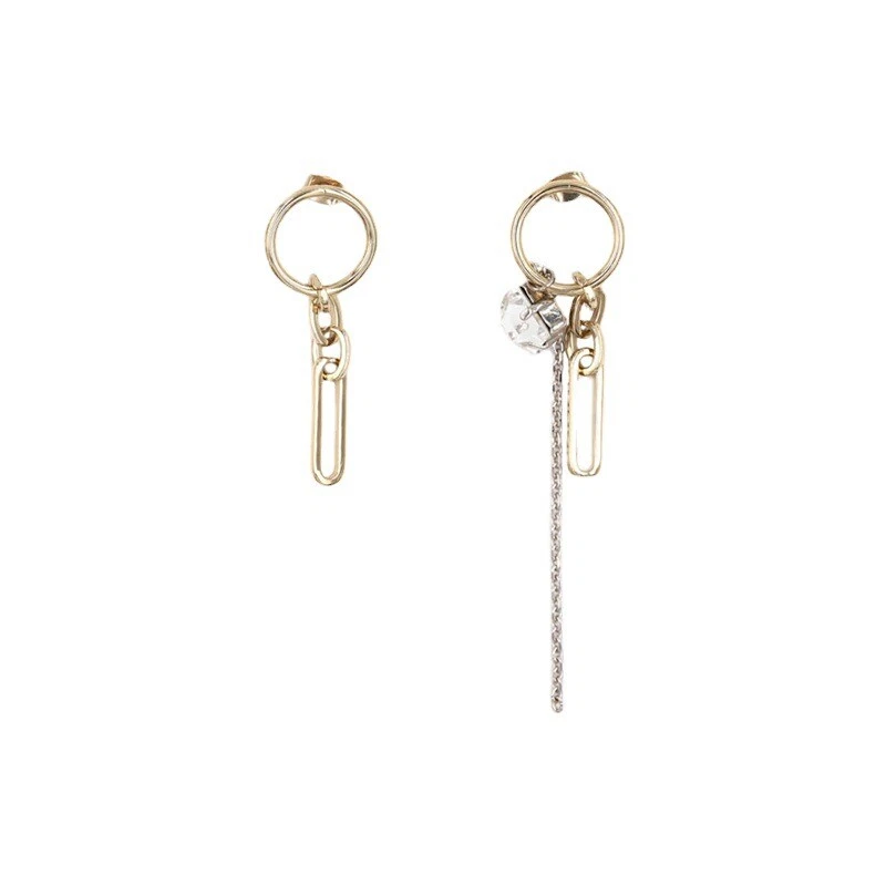 Justine Clenquet Tassel Earrings Crystal Drop Dangle Earrings Ear Studs Women - Image 3 of 4