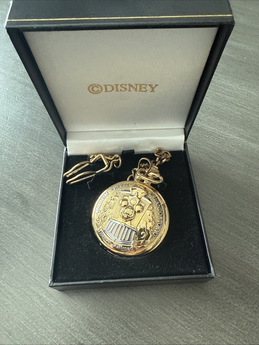 Disney Time Works Mickey Mouse Train Pocket Watch w/ Sound - Needs