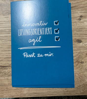 Postkarte  innovativ/Lösungsorientiert/agil/Passt zu mir 