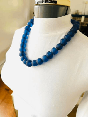 Vintage Chunky Artisan-made Recycled Glass Beads Made in Ghana