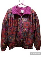 Vintage 80' 90' Lavon Cheerful Corp Full Zip Windbreaker Jacket Size L