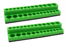 Grip 2pc 1/4" Drive Sockets Holder Tray Shallow Deep SAE MM Magnetic Base 67209