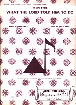 SMITH (HE WAS DOING) WHAT THE LORD TOLD HIM TO DO SHEET MUSIC PIANO/VOCAL 1964  