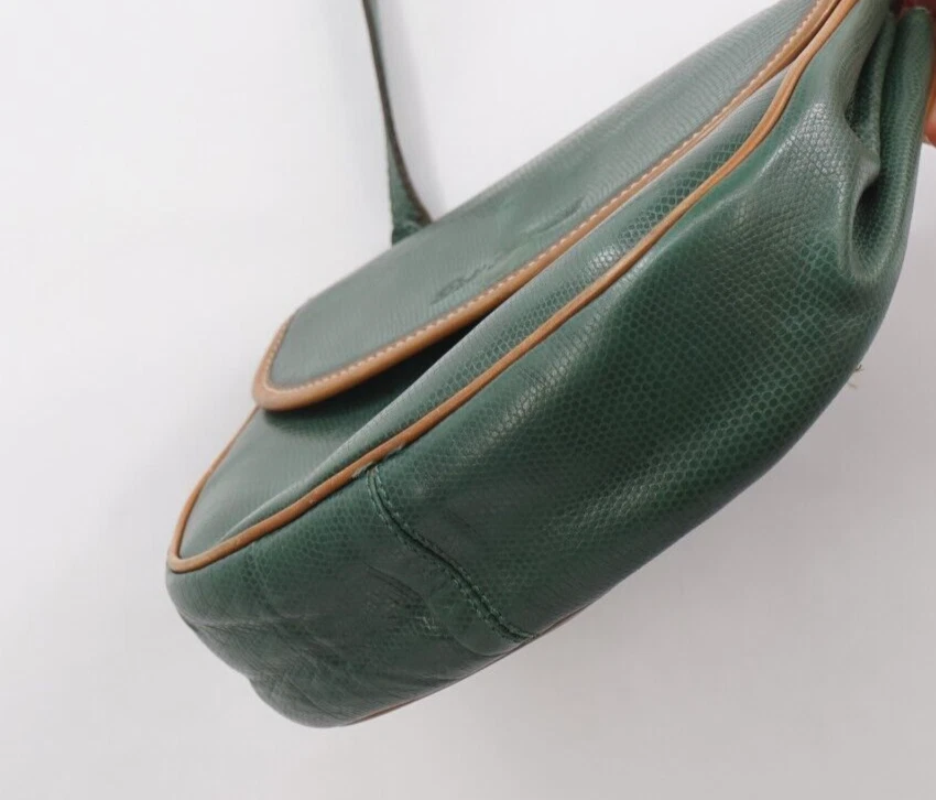 Bolso Bandolera Vintage Didier Lamarthe of Paris Cuero Mujer Verde Foto 3 de 4
