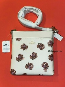 coach kitt messenger crossbody rose print chalk