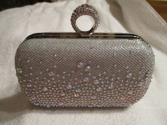 accessorize silver clutch