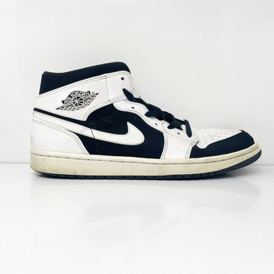 Nike Mens Air Jordan 1 Mid 554724-113 White Basketball Shoes 