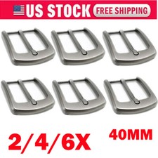 2/4/6PC 40mm Metal Pin Single Belt Buckle For Men Leather Belt Waist Strap US