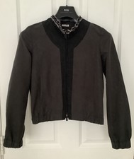 Miu Miu Grey Black Nylon Jacket Size M 42 It