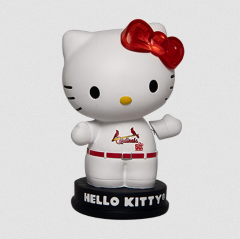 その他 Hello Kitty 50th Anniversary Bobblehead St. Louis Cardinals 50th Anniv Hello Kitty Bobble-arm Light