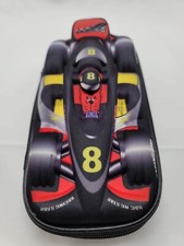 MAXI'S DESIGN PENCIL CASE - RACE CAR Kids School Fun Racecar Pencil Case Zip.GUC