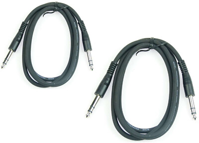 2 x Symmetrisches Patchkabel 1,5 m Stereo TRS Klinke Kabel 6,3 mm Klinkenstecker
