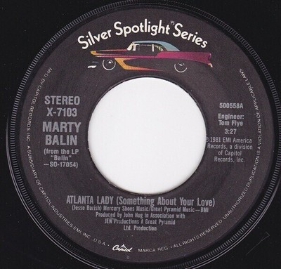 Marty Balin Hearts Vinyl Single 7inch Capitol Records