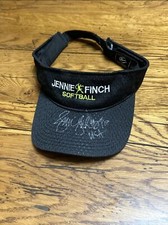 Autographed/Signed JENNIE FINCH Visor Hat.  Black