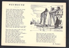 D7075 UK Weymoth Sketch Poem Verse by M Punchard postcard