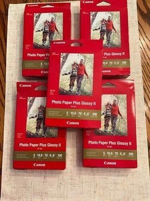 Canon Plus Glossy II PP301 4x6 Inkjet Photo Paper 500 Sheets Total Lot Of 5 NEW