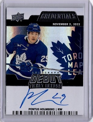 Pontus Holmberg Auto Update Debut Ticket Access /299 2022-23 Credentials [H054]