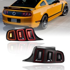 Pair For 2010-2014 Ford Mustang Led Tail Lights Black Wsequential Brake Lamps
