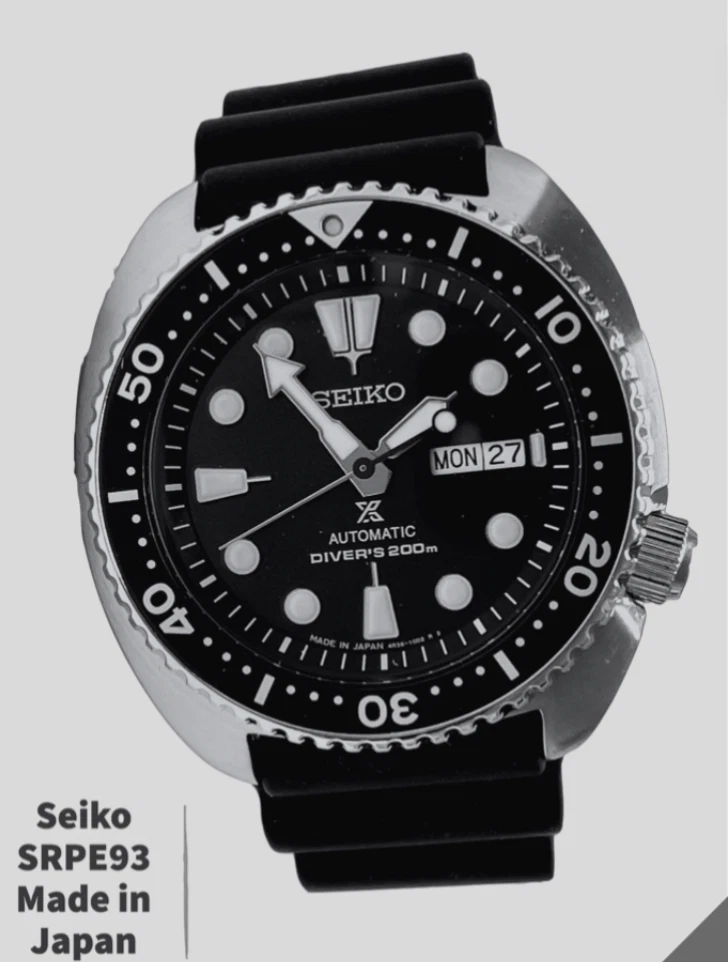 Seiko SRPE93 Automatic Black Dial Padi Diver Prospex Watch Made Japan Box Tags