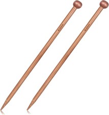 2 Pcs Bamboo Knitting Needle, 8 mm Thick Single Pointed Wooden Needles, 8