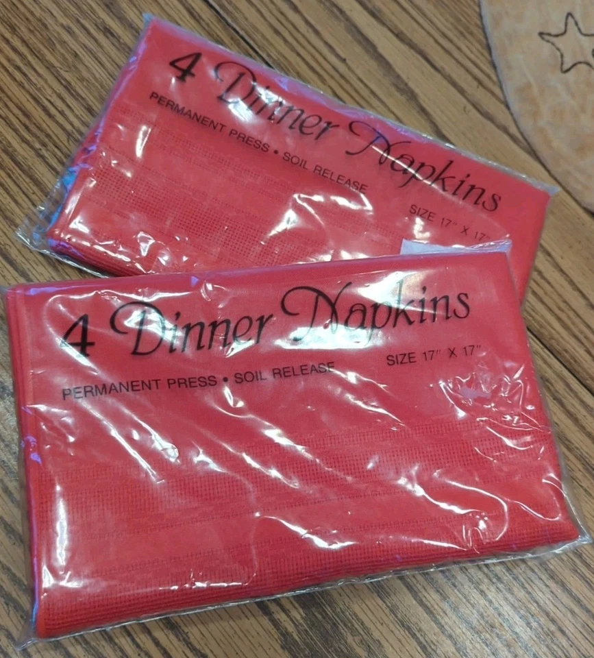 New Bardwil Linens Red Oblong Tablecloth 60 x 120” & 8 Matching Dinner Napkins - Image 4 of 4