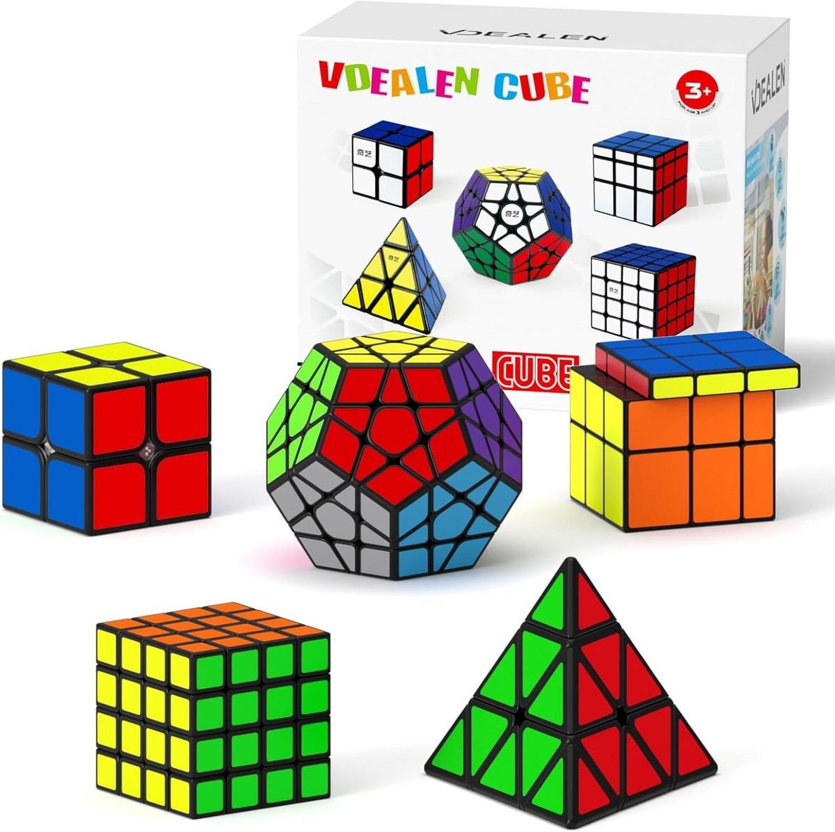 Speed Cube Set, 2x2 4x4 Pyramid Mirror Dodecahedron Magic Cube
