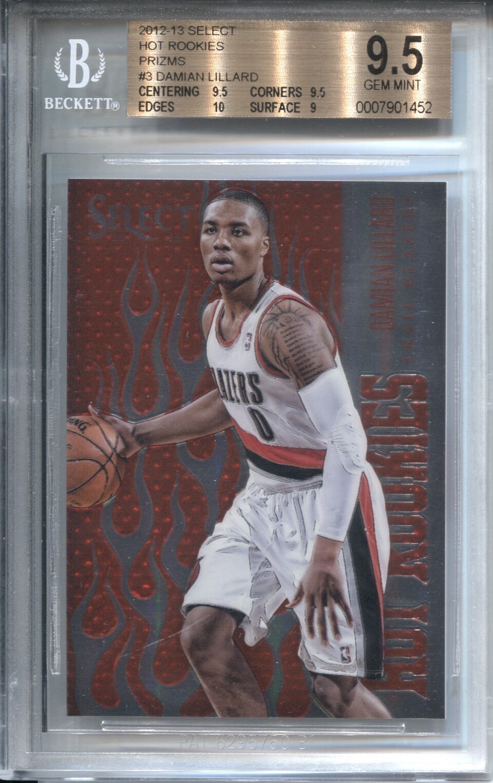 2012-13 Panini Select - Hot Rookies Damian Lillard #3 Silver Prizm /25 (RC)