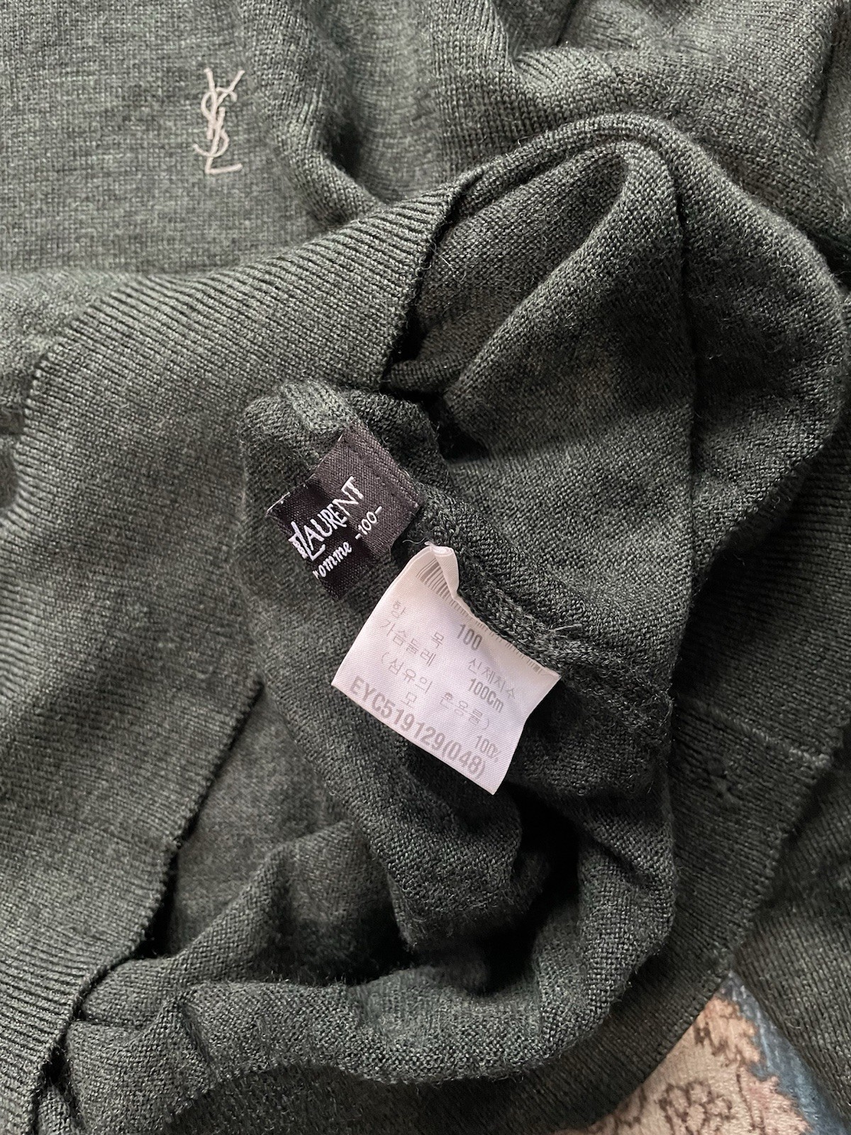 Maglione girocollo vintage Yves Saint Laurent YSL in maglia