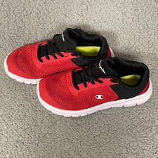Champion Youth Gusto XT ll Red  Black Lace-up Sneakers Shoes 174128 Size 13.5