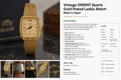 vintage Orient Quartz woman watch