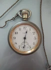 Antique 1904 Elgin 17 Jewel Adjusted Pocket Watch, Nickel Silver Case, Running