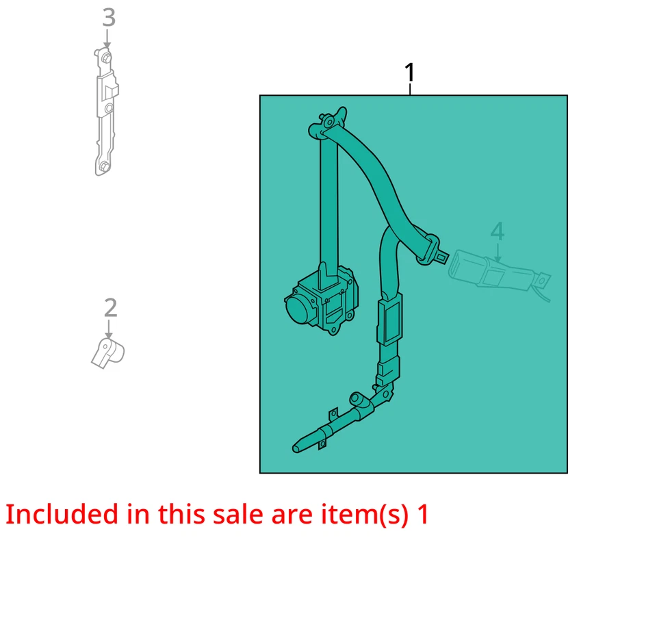Seat Belt Front Bucket Seat Passenger Fits 10-13 KIZASHI 1577733 - Image 3 of 4